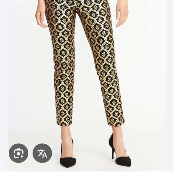 Old Navy Black and Gold Geometric Straight Leg Jumpsuit - Picture 1 of 16